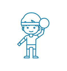 Playing Handball Linear Icon Concept