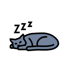 Slumbering Cat Sleep Night Color Icon