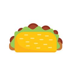 Taco Breakfast Icon Flat Mexico Food