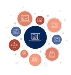 Elearning infographic 10 steps pixel design Vector Image