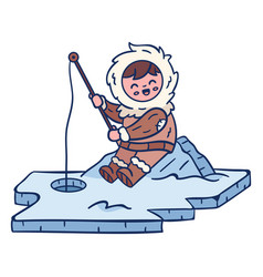 Eskimo Kid Fishing Character