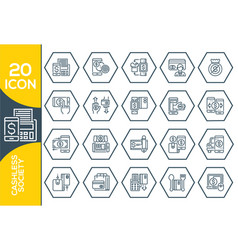 Contactless Cashless Society Icon Set Included