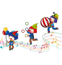 Clown With Music Note Performing