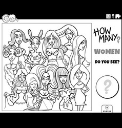 Counting Cartoon Women Characters Activity