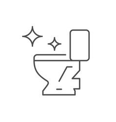 Toilet Cleaning Line Outline Icon