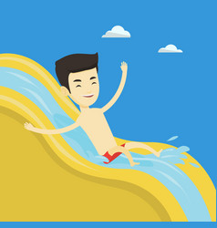 Man Riding Down Waterslide