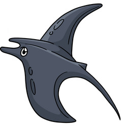 Manta Ray Marine Animal Cartoon Colored Clipart