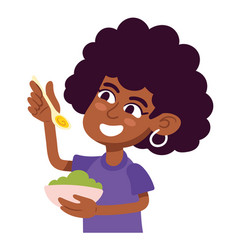 Afro Woman Eating