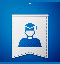 Blue Graduate And Graduation Cap Icon Isolated