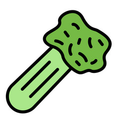 Celery Stick Icon Color Outline