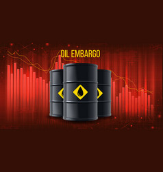 Concept Of Oil Embargo With Falling Chart