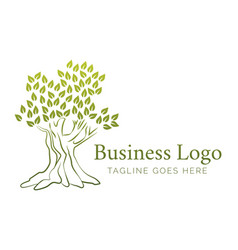 Green Abstract Olive Tree Logo