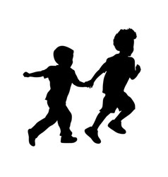 Little Kids Running Silhouettes