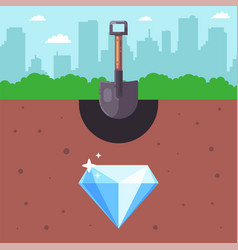 Look For Treasures Underground Buried Diamond