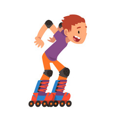 Rollerblading Boy Happy Smiling Child Roller