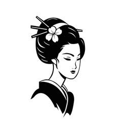 Beautiful Japanese Geisha Artwork Isolated