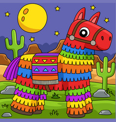 Cinco De Mayo Pinata Colored Cartoon