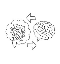 Gut Brain Axis Linear Concept Brain And Stomach