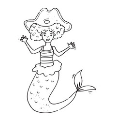 Mermaid Pirate Cartoon Style Coloring Bright