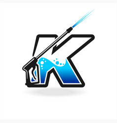 Power Wash Logo With Letter K Concept