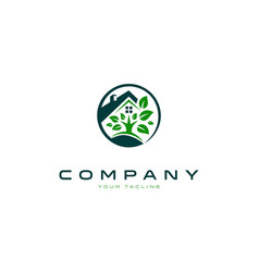 Simple Tree And House Logo Design