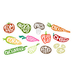 Vegetables Lettering Grocery Badges