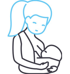 Breastfeeding Line Icon Outline Symbol