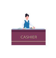 Cashier Flat Color Faceless Character Woman