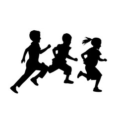 Little Kids Running Silhouettes