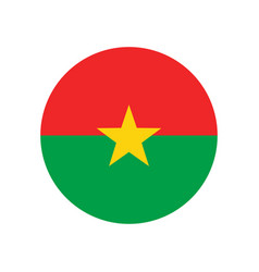 Burkina Faso Flag Circle On White Background