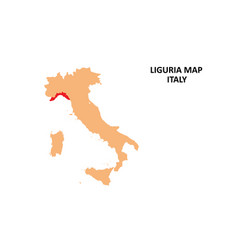 Liguria Regions Map Highlighted On Italy Map