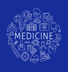 Medicine Round Poster In Line Style