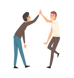 Two Men Giving High Five To Each Other Meeting