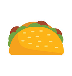 Wrap Taco Icon Flat Mexican Food