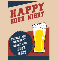 Happy Hour Night Flyer Poster Design