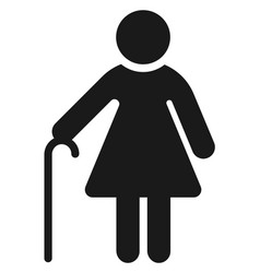 Old Woman Symbol Female Senior Black Icon