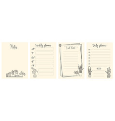 Set Of Weekly Daily Planner Pages Notes