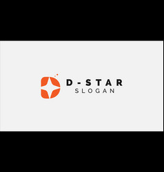 Star D Alphabet Logo Icon Design With Swoosh