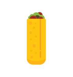 Vegetable Taco Icon Flat Mexican Food