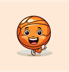 Cute Cartoon Basketball Ball Mascot Character