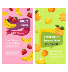 Fruit Punch Refreshing Summer Drinks Promo Banner