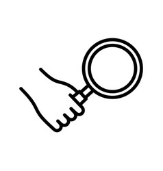 Hand With Magnifying Glass Icon Close Inspection