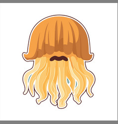 Lions Mane Jellyfish Cute Funny Cartoon Kawaii