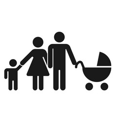 Parents And Kid Black Icon Happy Family Pictogram