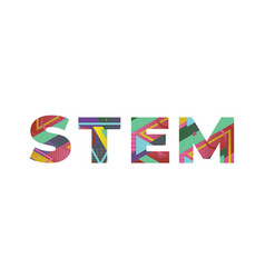 Stem Concept Retro Colorful Word Art