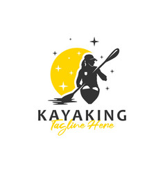 Woman Kayak Sports Logo Design