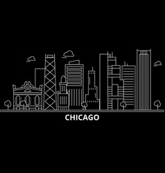 Chicago City Silhouette Skyline Usa