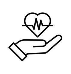 Hand Holding Heart Beat Health Symbol Heart