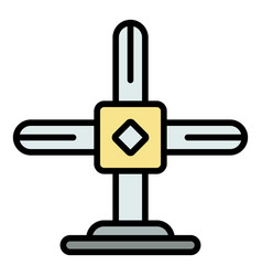 Scaffolding Cross Icon Color Outline