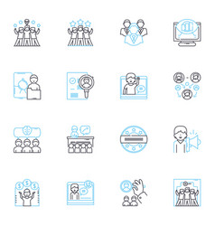 White-collar Work Linear Icons Set